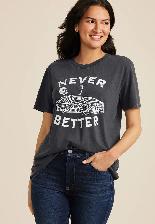 Never Better Oversized Fit Graphic Tee | Maurices