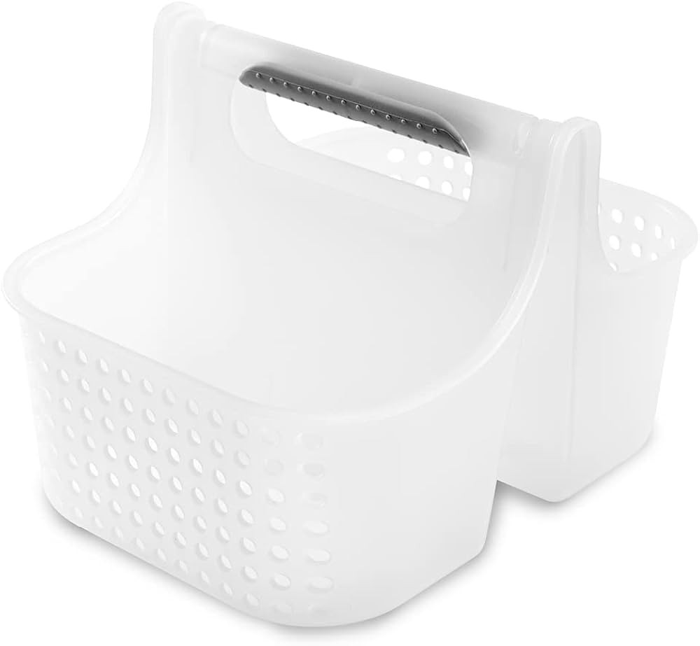 Madesmart 2-Compartment Soft Grip Shower Tote for Bathroom Organization, Plastic Storage Shower C... | Amazon (US)