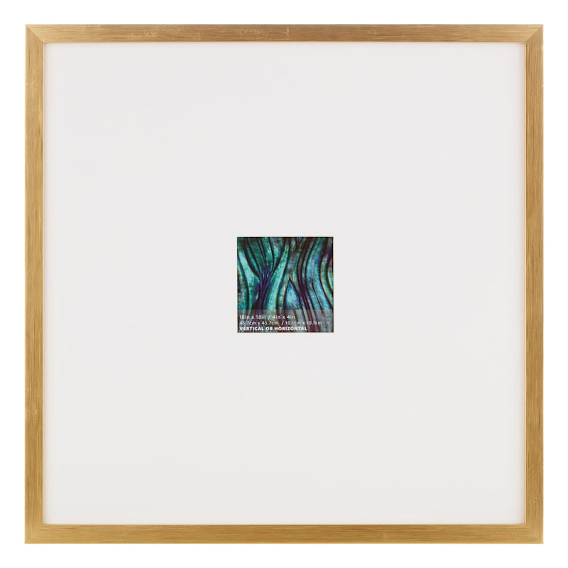 18x18 Matted to 4x4 Wall Frame, Gold | At Home
