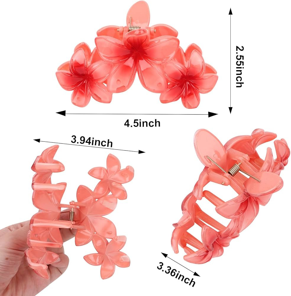 Ondder 4 Pcs Flower Hair Clips for Women 4.5 Inch Claw Clips Large Hair Clips for Thick Hair Non ... | Amazon (US)