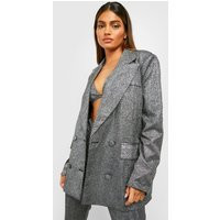 Womens Glitter Oversized Tailored Blazer - Grey - 4 | boohoo (US & Canada)