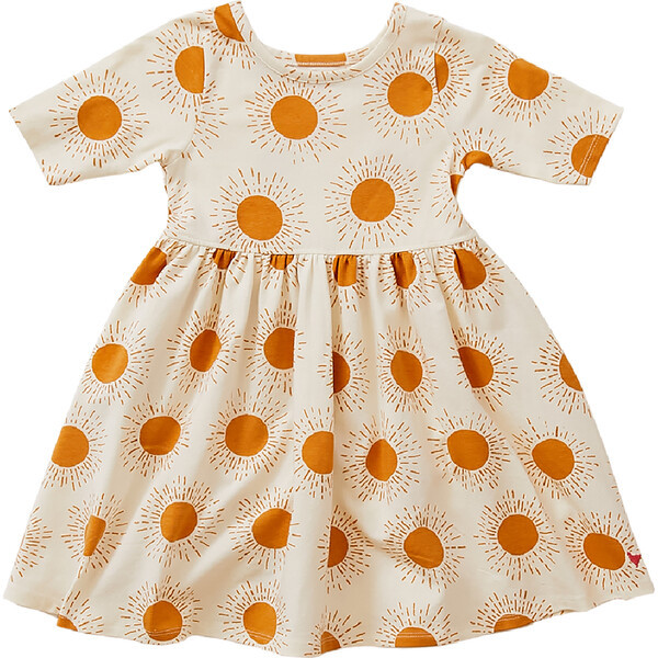 Organic Steph Dress, Gold Suns | Maisonette