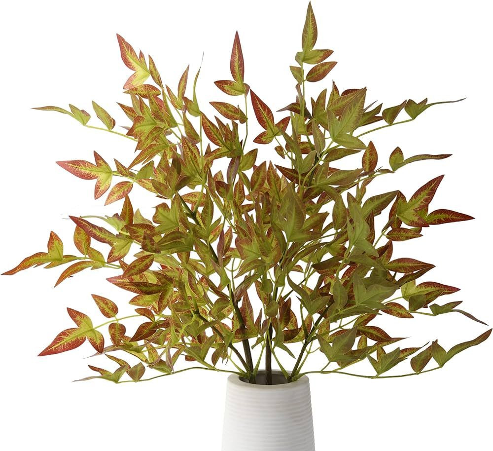 Artificial Greenery Stems, Faux Cimicifuga Plant Leaf Stems, Fake Branches for Home Office Decor ... | Amazon (US)