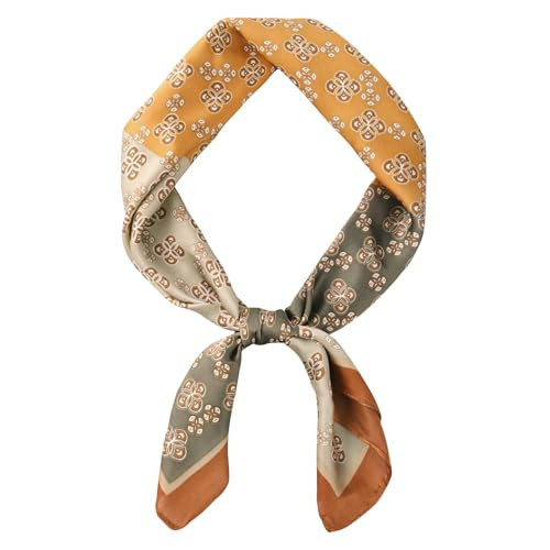 GoGou Mens Scarf, Scarf for Men Square Satin Silk Like Scarve Lightweight Neck Scarf Bandana Fashion Gifts for Men Formal Casual Business（Brown | Amazon (UK)
