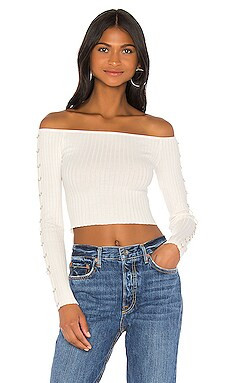 superdown Tamina Off Shoulder Top im Ivory from Revolve.com | Revolve Clothing (Global)