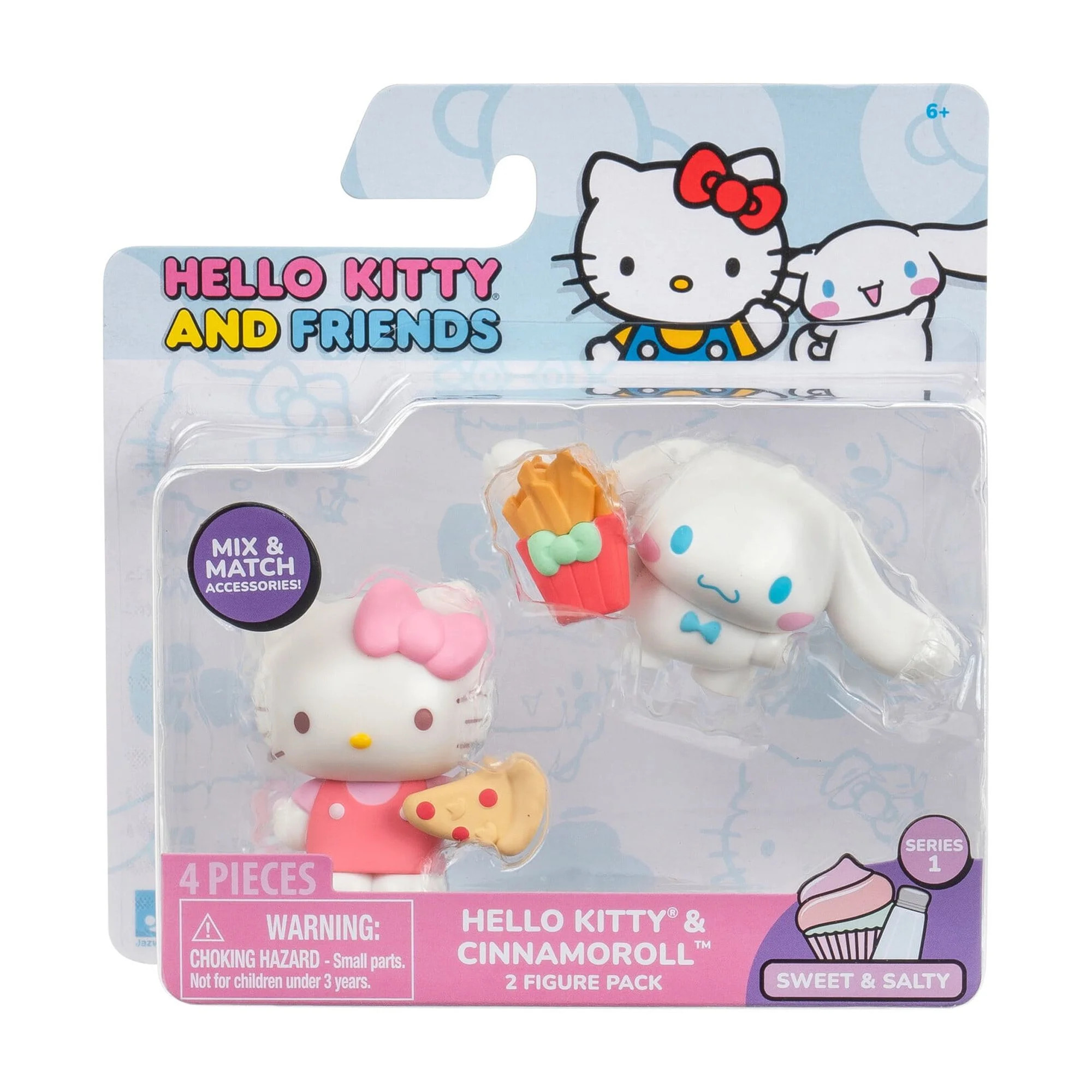 Hello Kitty® and Friends 2 Inch Figure Sweet & Salty 2 Figure Pack, Hello Kitty & Cinnamoroll | Walmart (US)