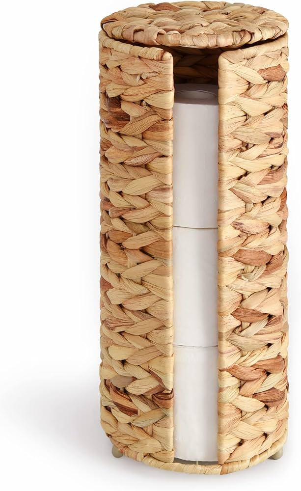 StorageWorks Water Hyacinth Free Standing Toilet Paper Holder Stand for Bathroom, 3 Rolls of Toil... | Amazon (US)