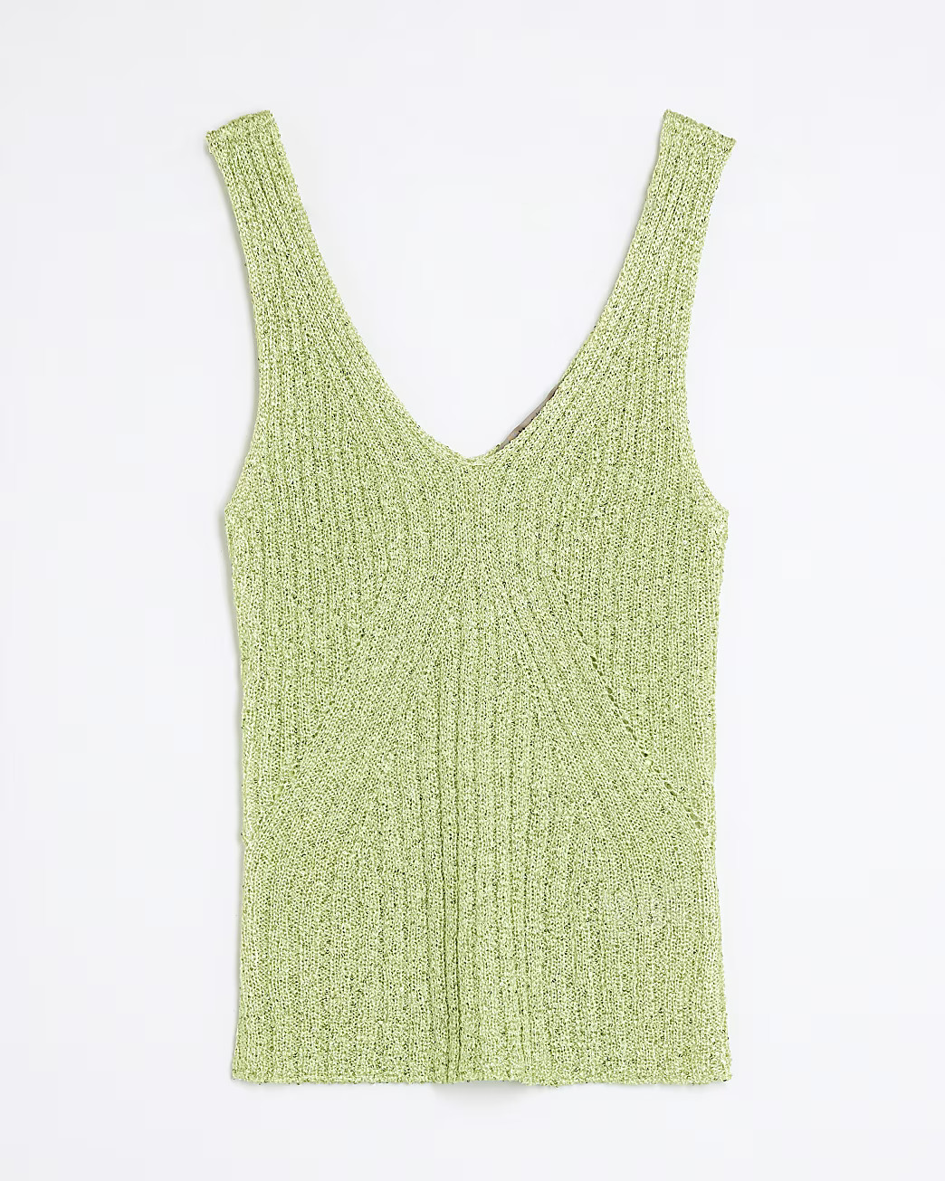 Lime Knit Sequin Vest | River Island UK & IE