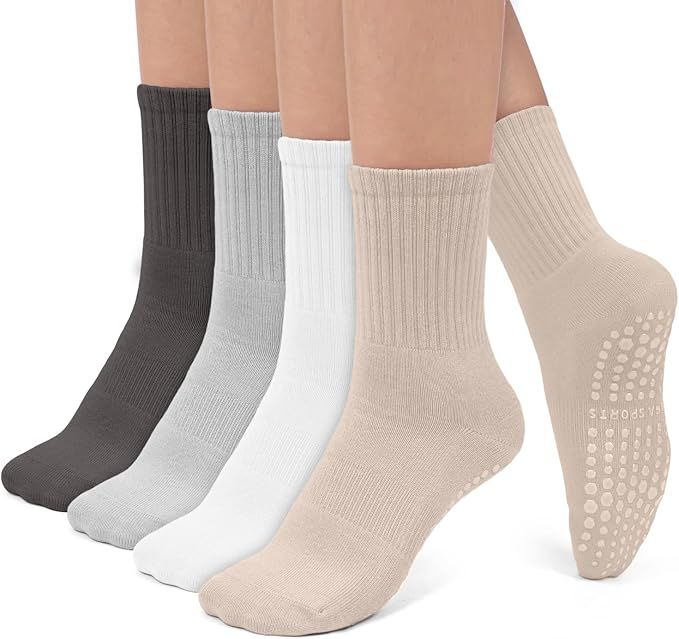 Pilates Socks Yoga Socks with Grips for Women Non-Slip Grip Socks for Pure Barre, Ballet, Dance, ... | Amazon (US)