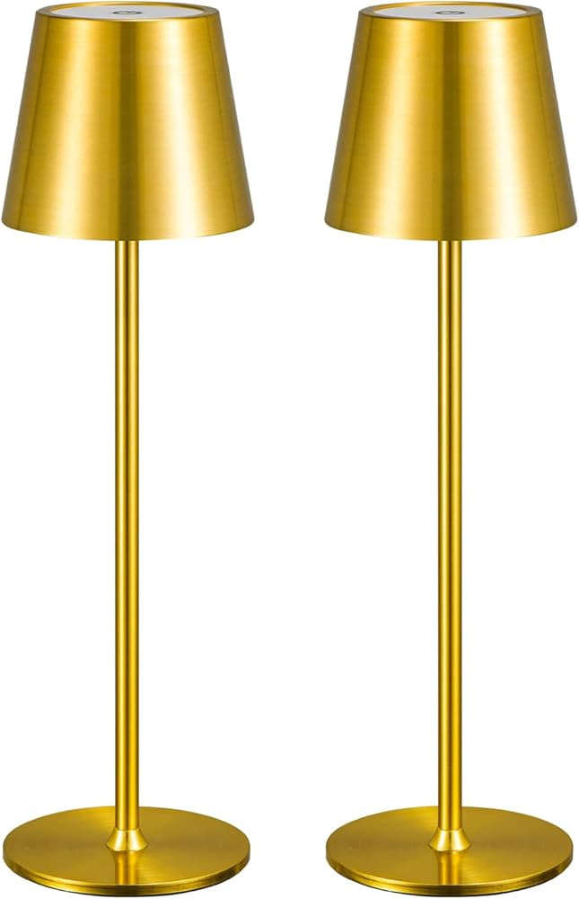 2 Pack Cordless Table Lamp,Portable LED Desk Lamp, 6000mAh Battery Operated, 3 Color Stepless Dim... | Amazon (US)