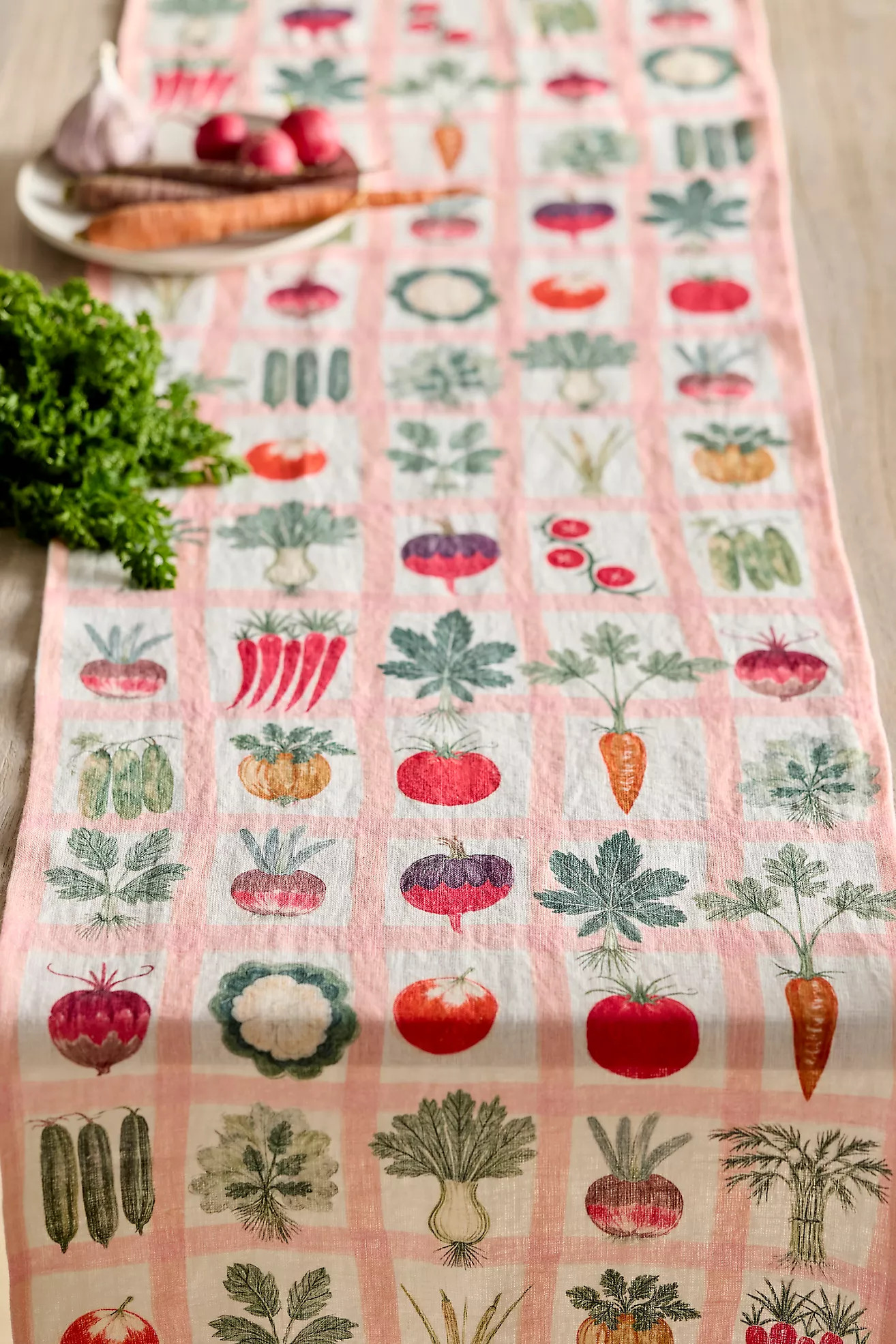 Veggie Grid Linen Runner | Anthropologie (US)