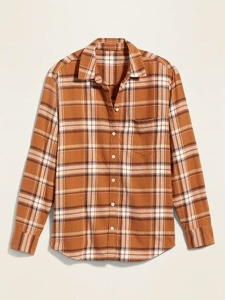 Plaid Flannel Boyfriend Shirt for Women | Old Navy (US)