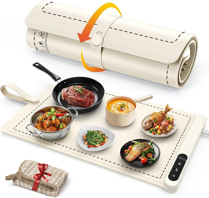 FYY Warming Mat for Food with Heat Resistant Pad - Rapid and Full Surface Heating, 7 Temp Setting... | Amazon (US)
