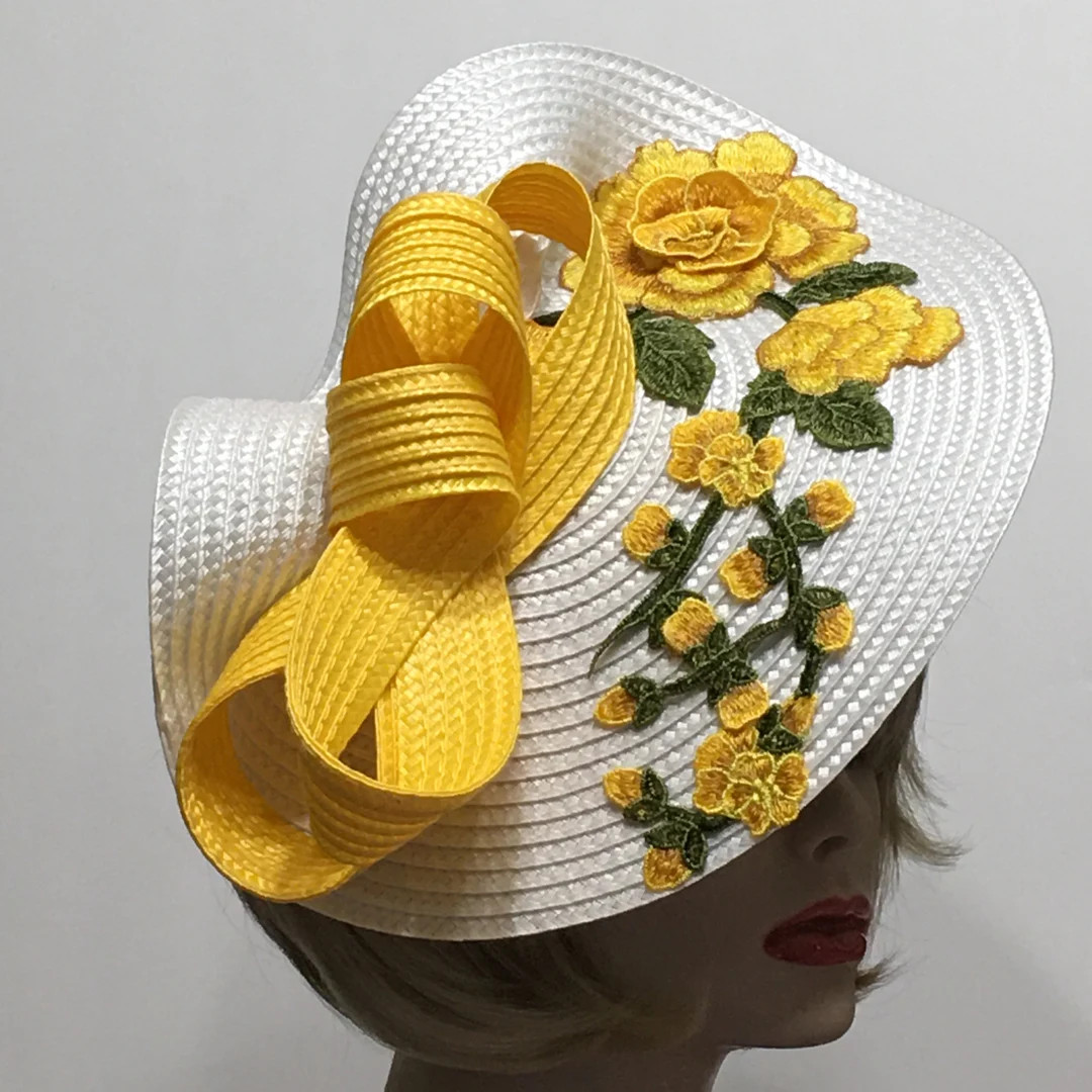 White Derby Fascinator, Horse Race Hat, Kentucky Derby Hat, Races Fascinator, Rose Church Hat, Te... | Etsy (US)