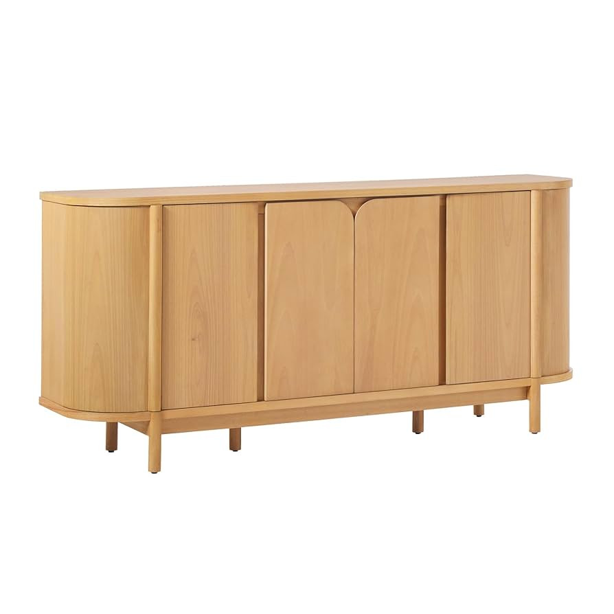 Walker Edison Ezra 70" Curved Sideboard Cabinet - Natural | Amazon (US)