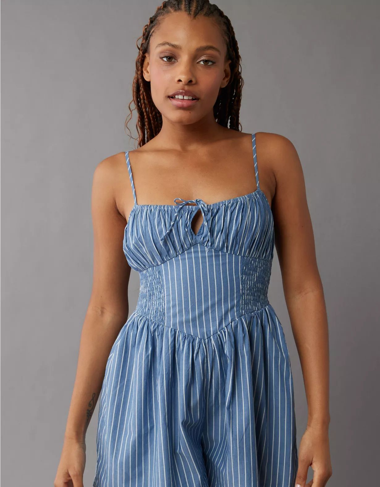 AE Corset Smocked Romper | American Eagle Outfitters (US & CA)