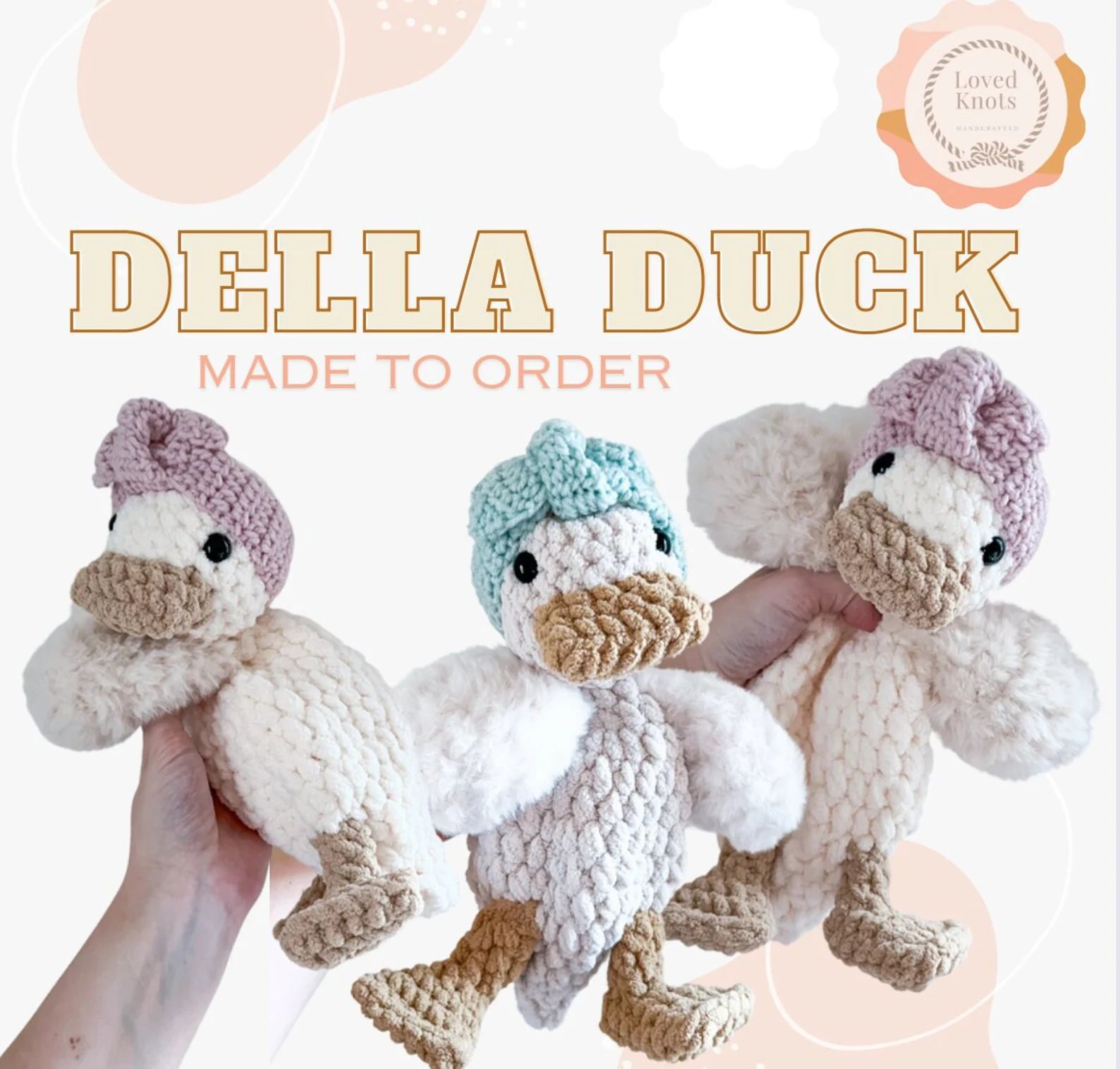 MADE TO ORDER Duck Snuggler, Della Duck, Headband Removeable, Fuzzy Duck Snuggler, Crochet Animal... | Etsy (US)