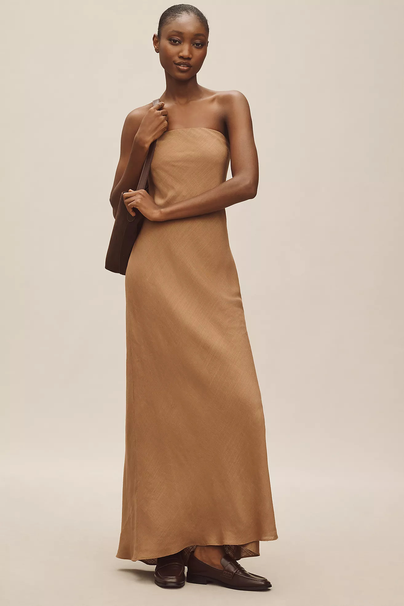 The Fleur Strapless Maxi Slip Dress: Linen Edition | Anthropologie (US)
