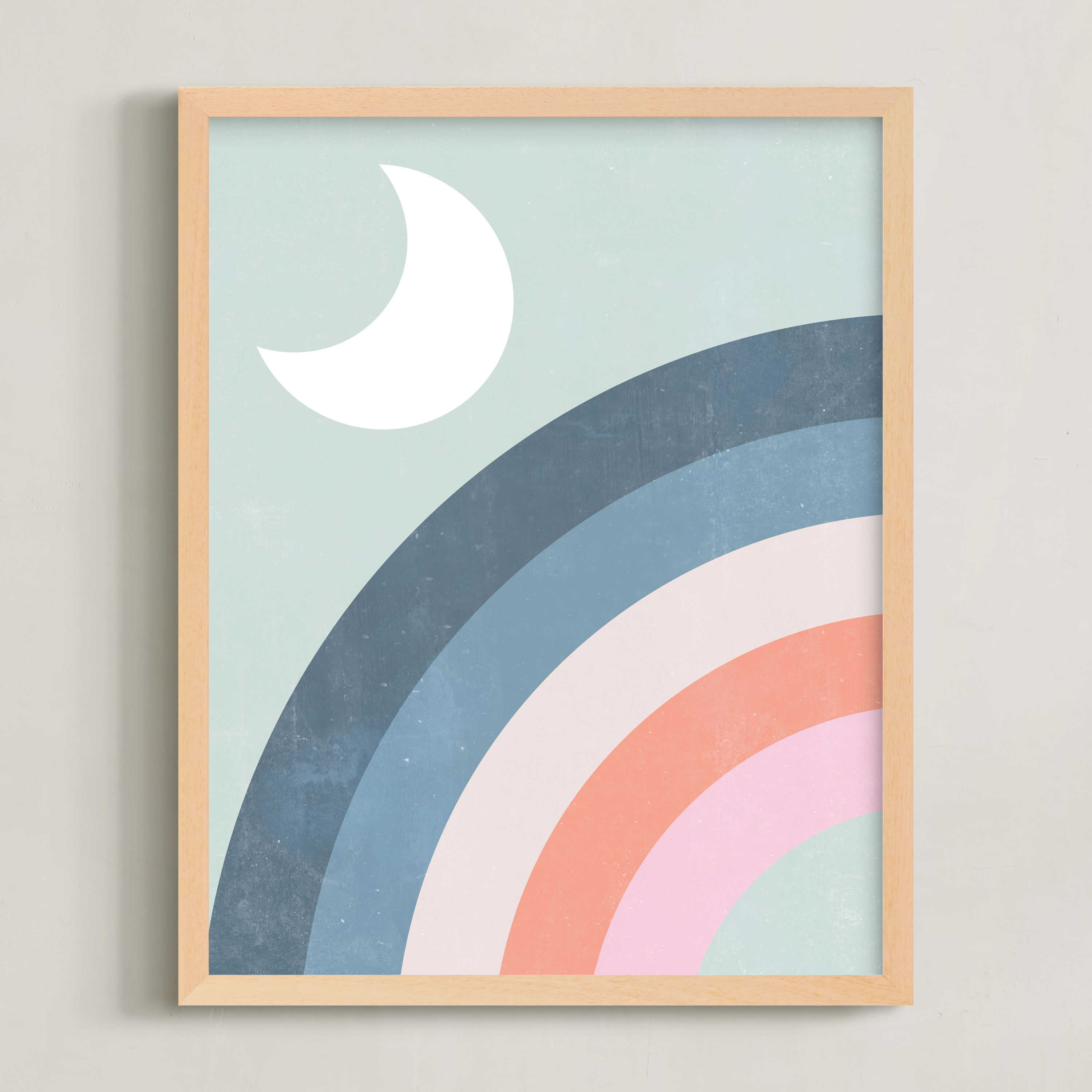 "Double Rainbow with Moon and Sun" - Kids Open Edition Non-custom Art Print by EMANUELA CARRATONI... | Minted