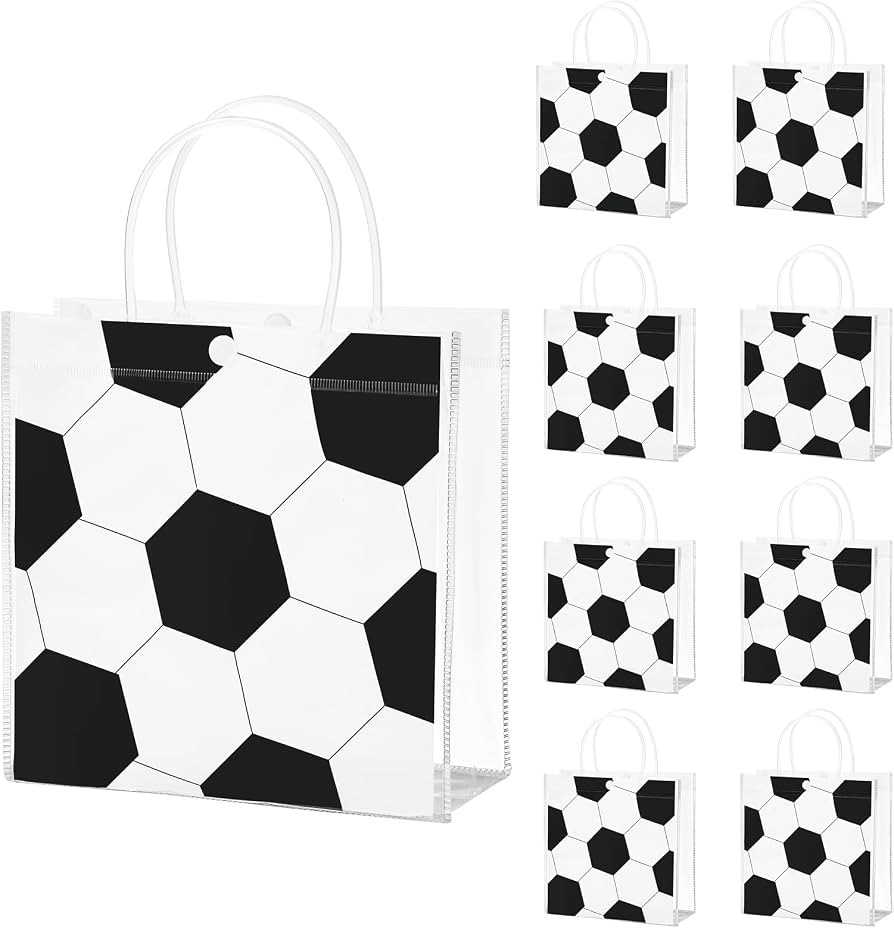 HGWNQX Soccer Party Favor Gift Bags, 20 Pcs World Cup Soccer PVC Clear Treat Goodie Snack bags wi... | Amazon (US)