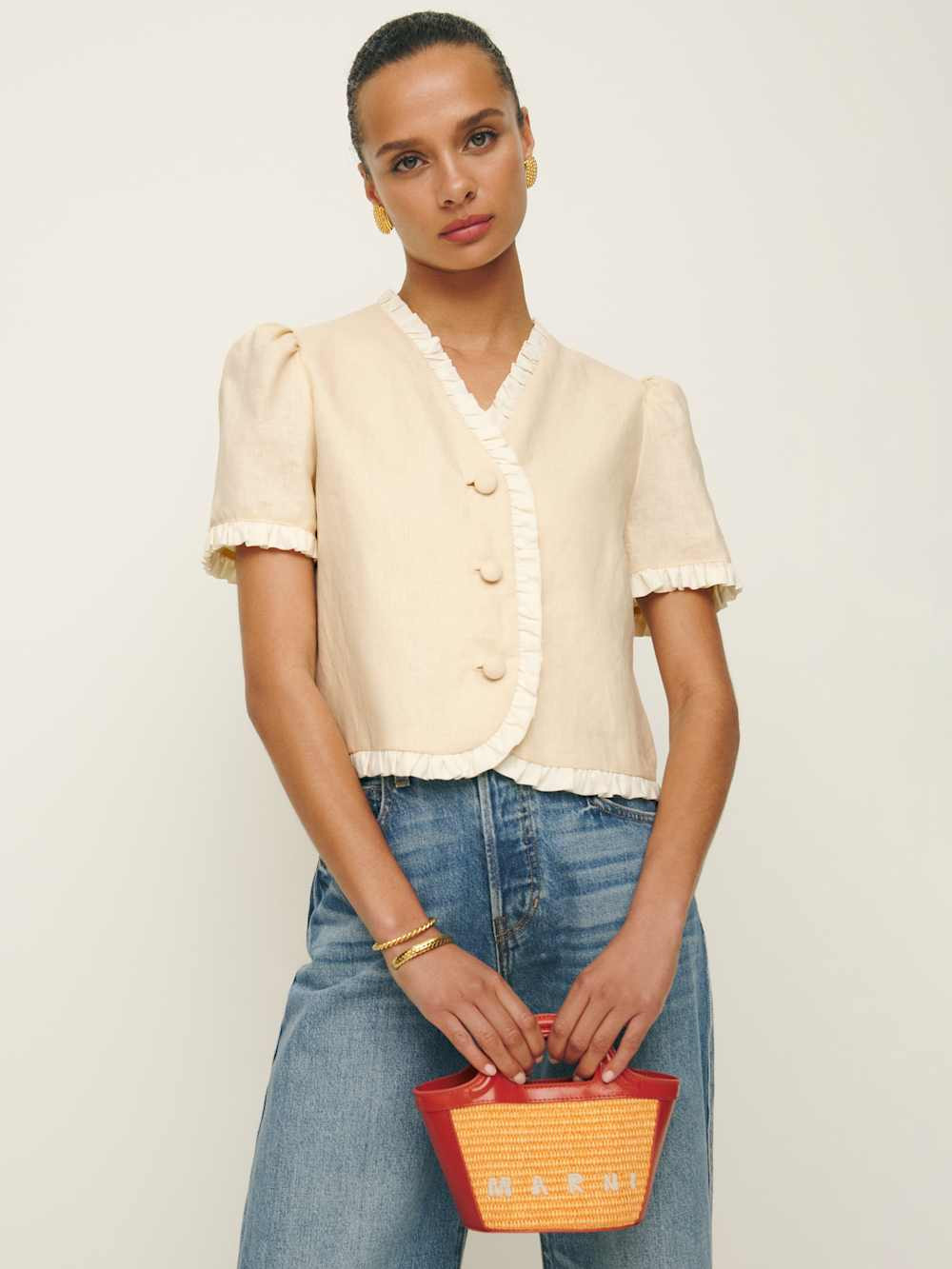 Bess Linen Top | Reformation (Global)