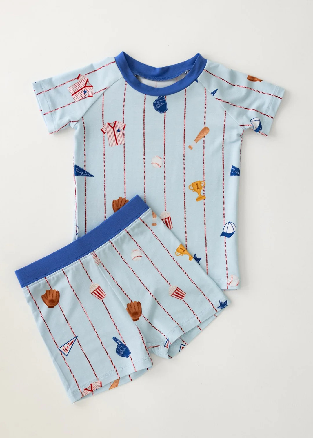 Batter Up Blue Short Sleeve Set | Tiny Jams