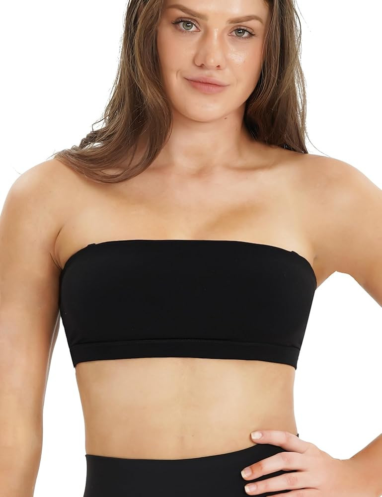 NVS Bandeau Sports Bras for Women Detachable Straps Padded Bralette Bra Yoga Fitness Workout Crop... | Amazon (US)
