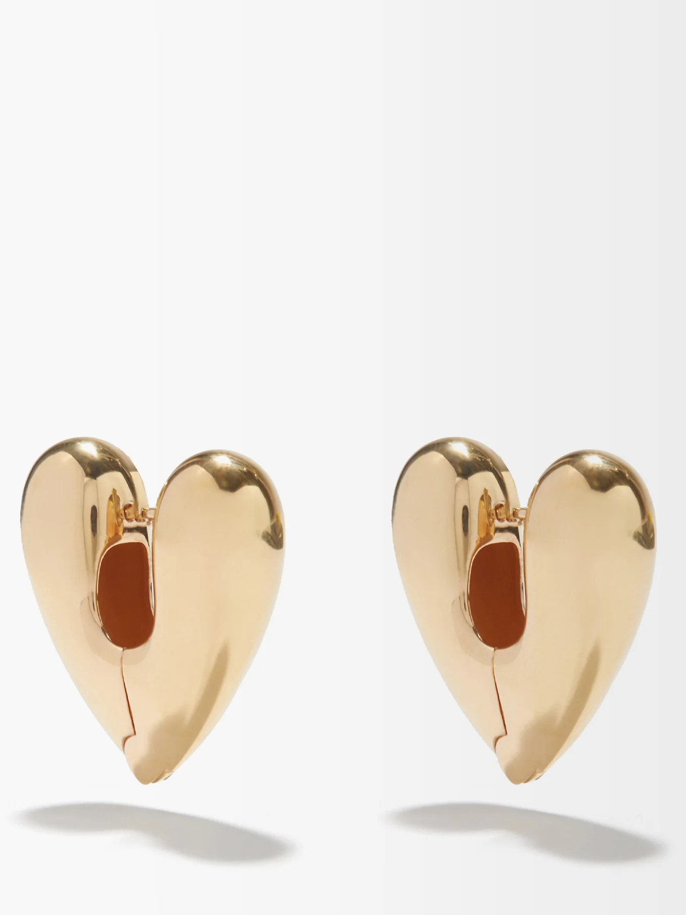 Heart large gold-filled sterling-silver earrings | Matches (UK)