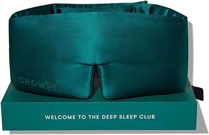 DROWSY Silk Sleep Mask. Face-Hugging, Padded Silk Cocoon for Luxury Sleep in Total Darkness. (Gre... | Amazon (US)