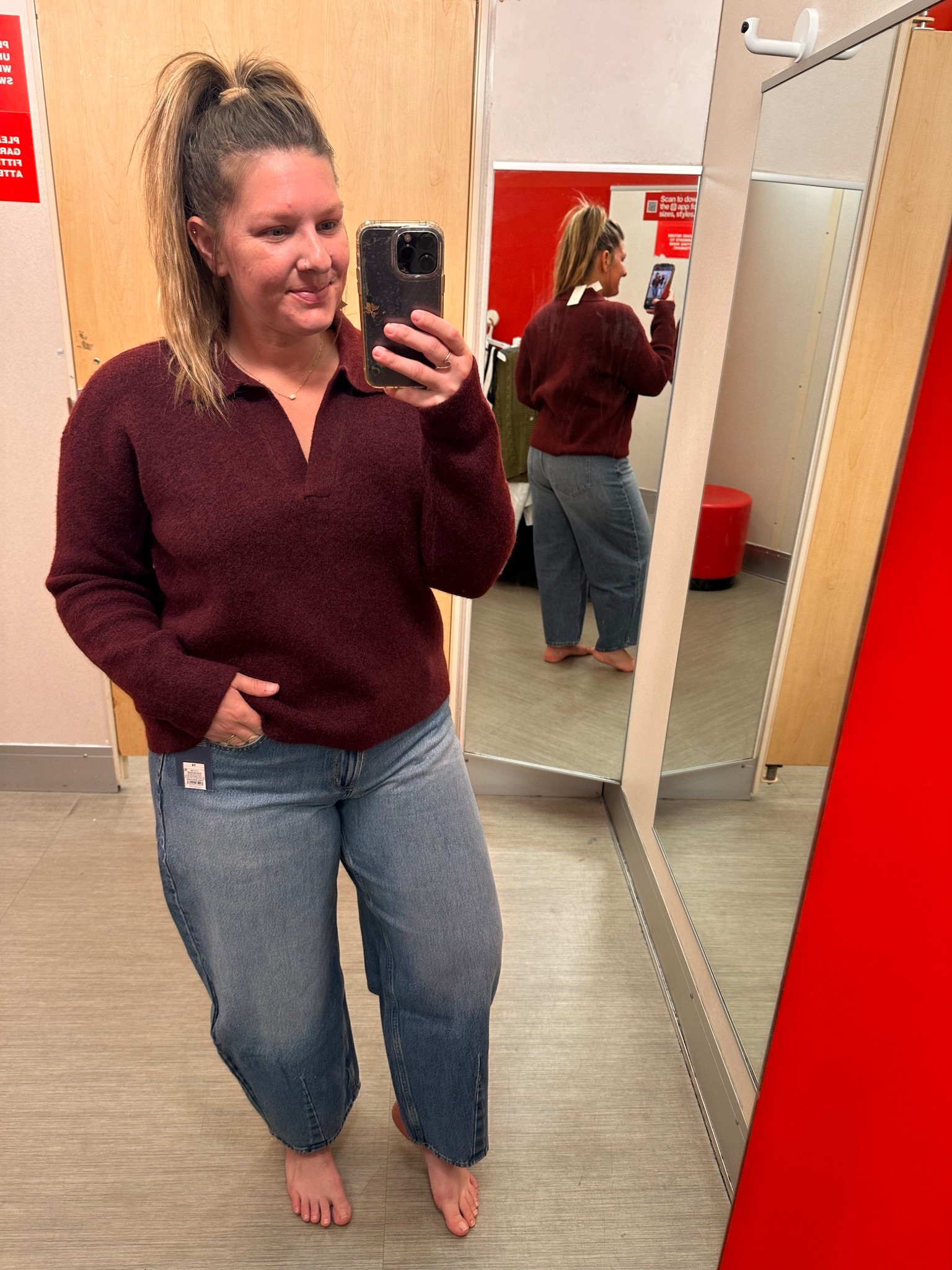 Barrel jeans are in, paired with this cute sweater. Perfect fall look. 

#LTKStyleTip #LTKSaleAlert #LTKU