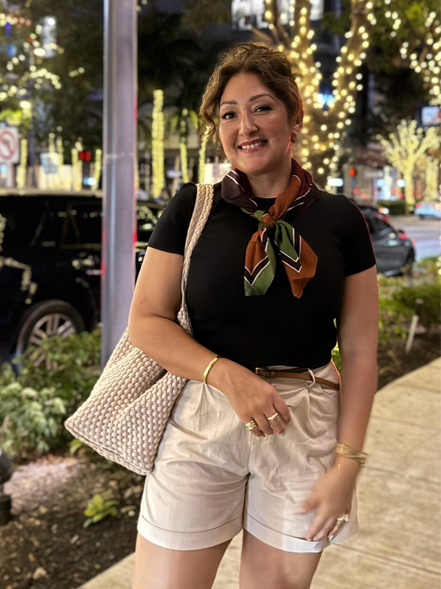 Casual vacation vibes! Bermuda pleated shorts, fitted tees, lady scarves, totes, cap toe ballet flats. #naghedi #zara

#LTKTravel #LTKStyleTip #LTKItBag