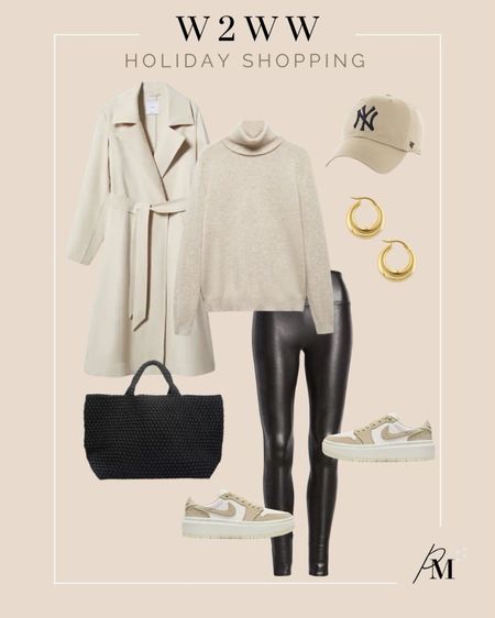 Holiday shopping outfit idea. My favorite faux leather leggings and Nike sneakers. 

#LTKstyletip #LTKHoliday #LTKSeasonal