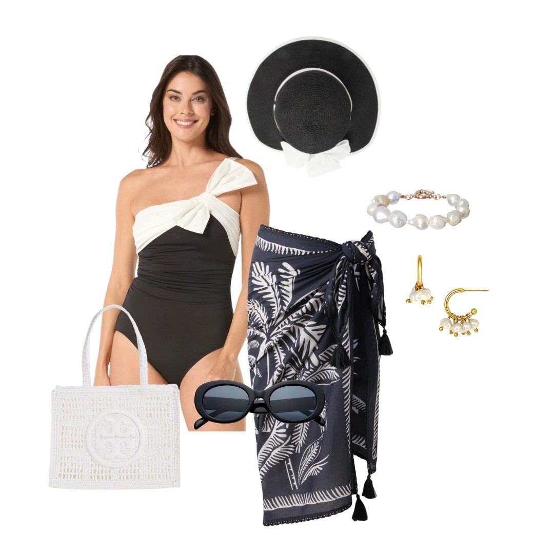 This asymmetrical suit is so pretty but in addition we have always been fans of pairing black and white!!! The sarong pulls it all together!!
This suit has underwire too with some tummy control!❤️

#LTKSeasonal #LTKOver40 #LTKTravel