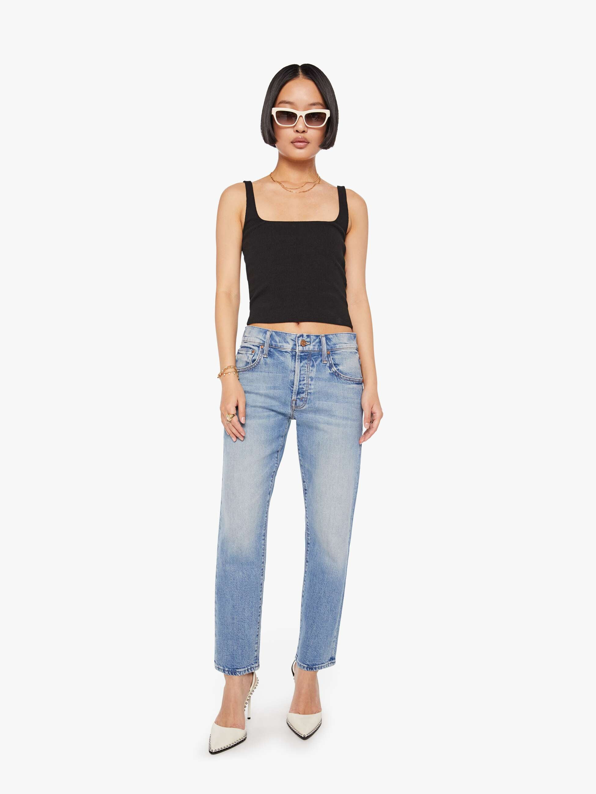 PETITES The Lil Mid Rise Hiker Hover - Fight For Your Right | Mother Denim