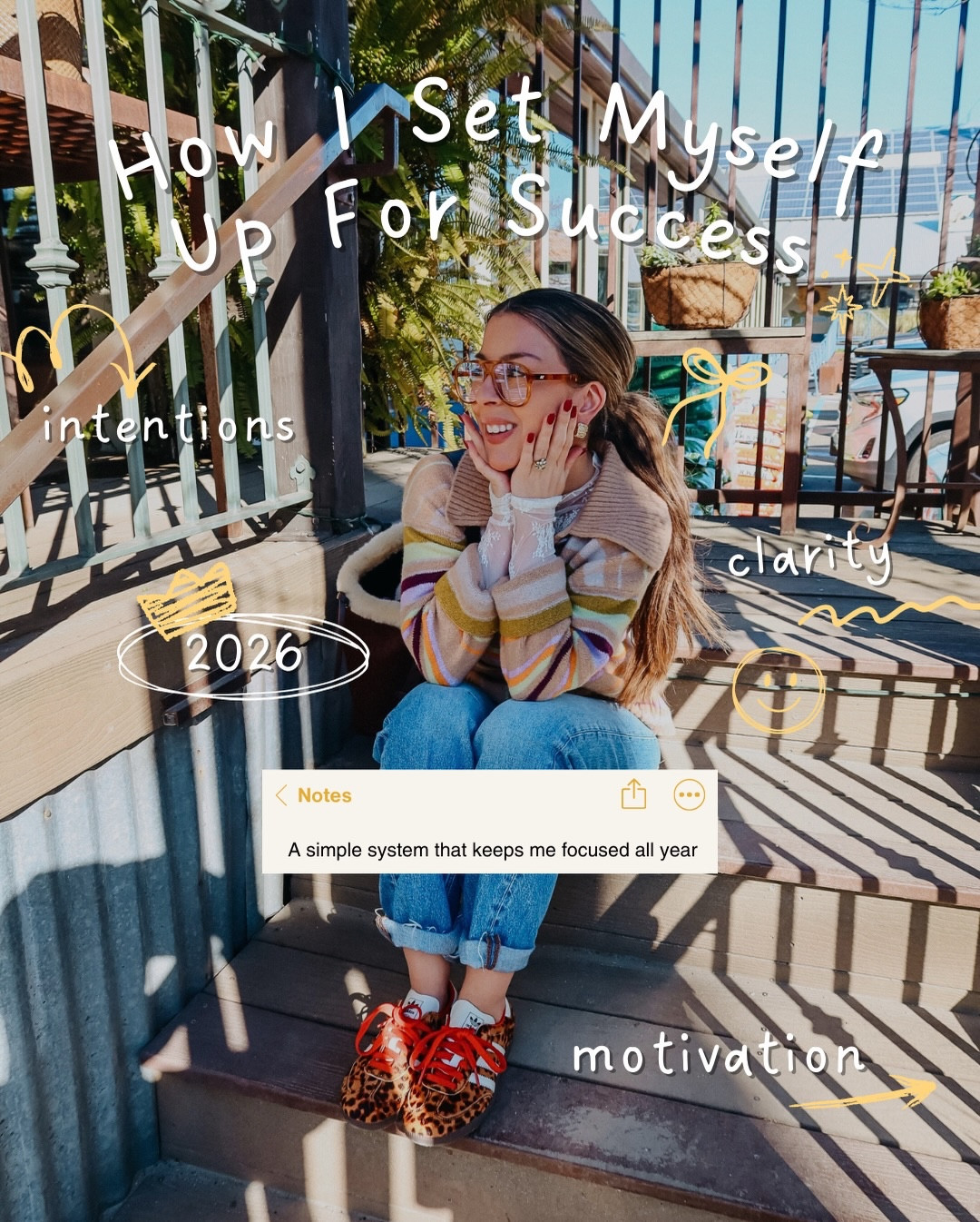 Back to the basics! 🚨 It seems so simple, but this quick reset is one of my favorite ways to start the New Year off right. My hubby and I love to write down quantifiable goals or things we’d like to get done this year (instead of resolutions that never stick). ✍🏼 VISION below and I’ll send you this free, printable template I made. #2026 #visionboards

Free people striped sweater
Madewell Jeans
Leopard samba Jane’s



#LTKselfcare #LTKootd #LTKstorytime
