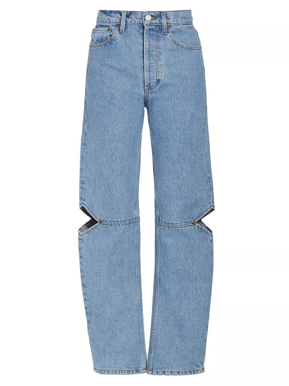 Still Here Cowgirl High-Rise Cut-Out Straight-Leg Jeans | Saks Fifth Avenue