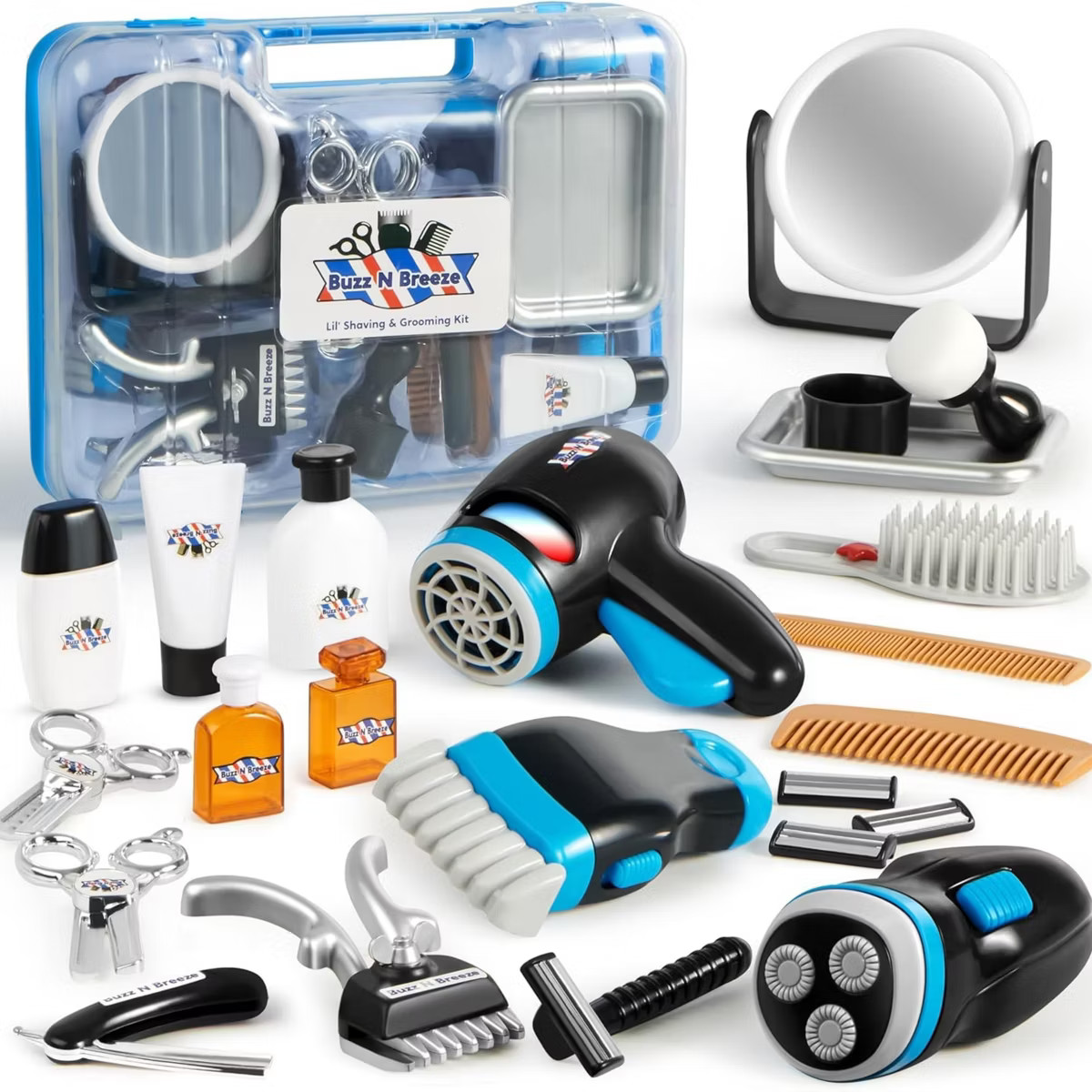 Barber Shop Pretend Play Toy,  23Pcs Kids Shaving Kit for Boys, Haircut Kit for 3+ Year Old Birth... | Target