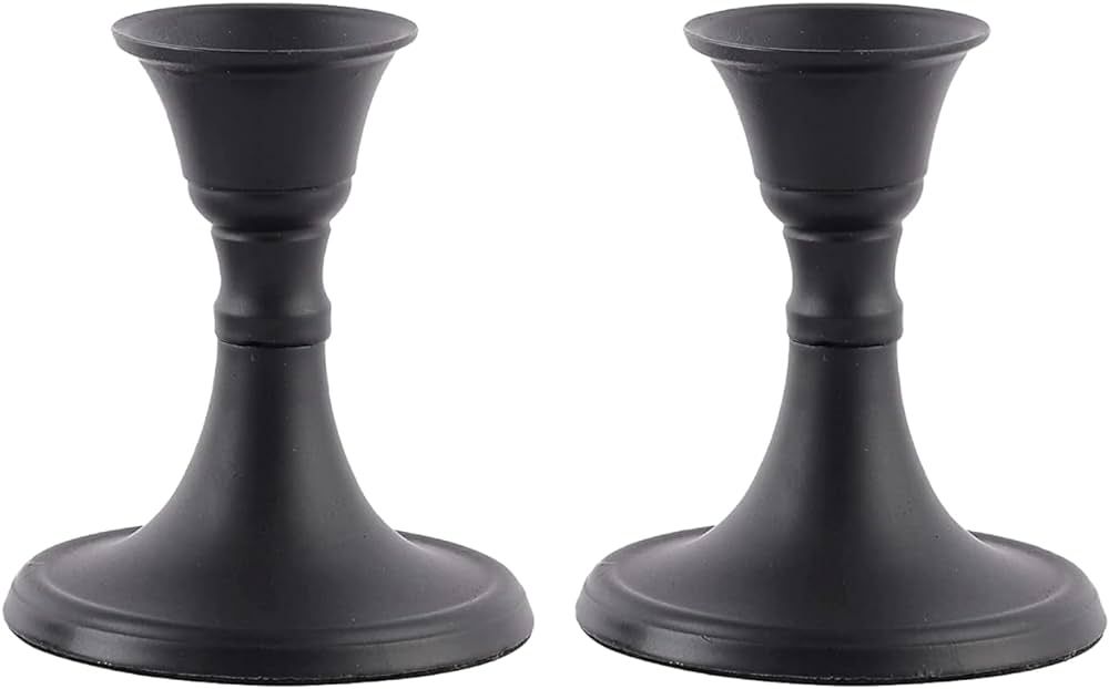 Rely+ Black Candle Holder Set of 2 - Decorative Taper Candles for Candlesticks - Candle Stick Can... | Amazon (US)