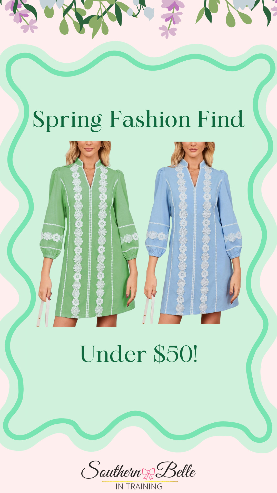 Grandmillennial Dress || Grandmillennial Style || Classic Spring Dress || Classic Style || Green Dress || Blue Dress  

 #LTKSeasonal