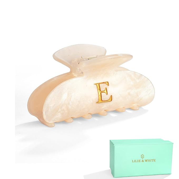 LILIE&WHITE Acrylic Letter Hair Clips For Women Stylish E Monogram Hair Claw Personalized Gifts f... | Amazon (US)