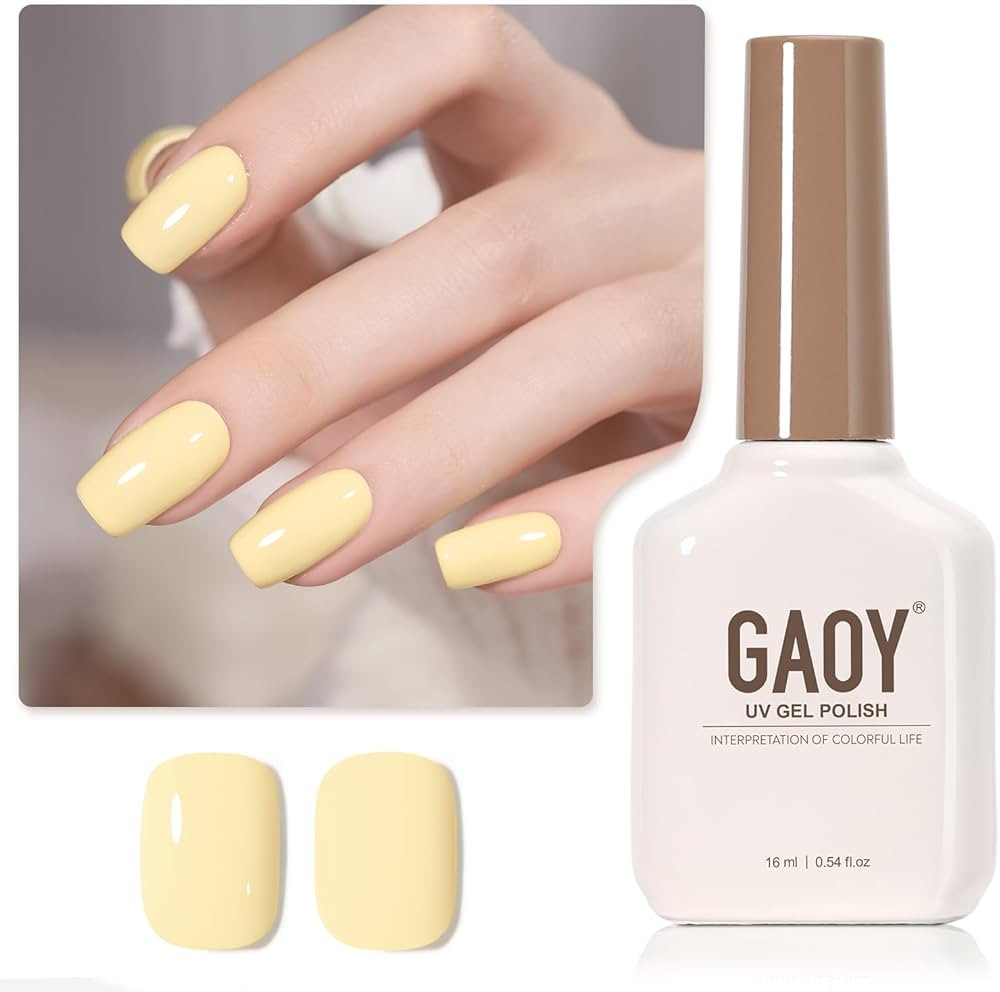 GAOY Pastel Yellow Gel Nail Polish, 16ml Soak Off Gel Polish, UV Light Cure for Nail Art DIY Mani... | Amazon (US)