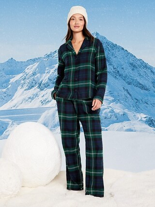 Plaid Flannel Pajama Pant Set for Women | Old Navy (CA)