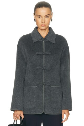 Rohe Double Faced Wool Pankou Closure Jacket in Grey | FWRD 