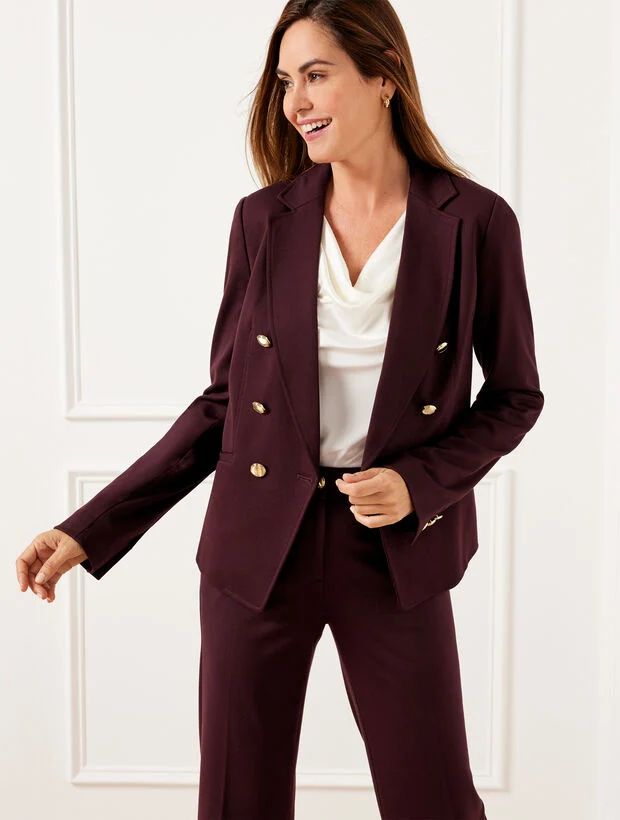 Luxe Ponte Double Breasted Blazer | Talbots