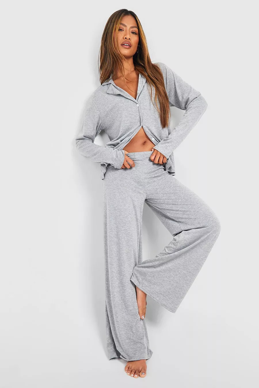 Jersey Wide Leg Pyjama Trouser | Boohoo.com (UK & IE)