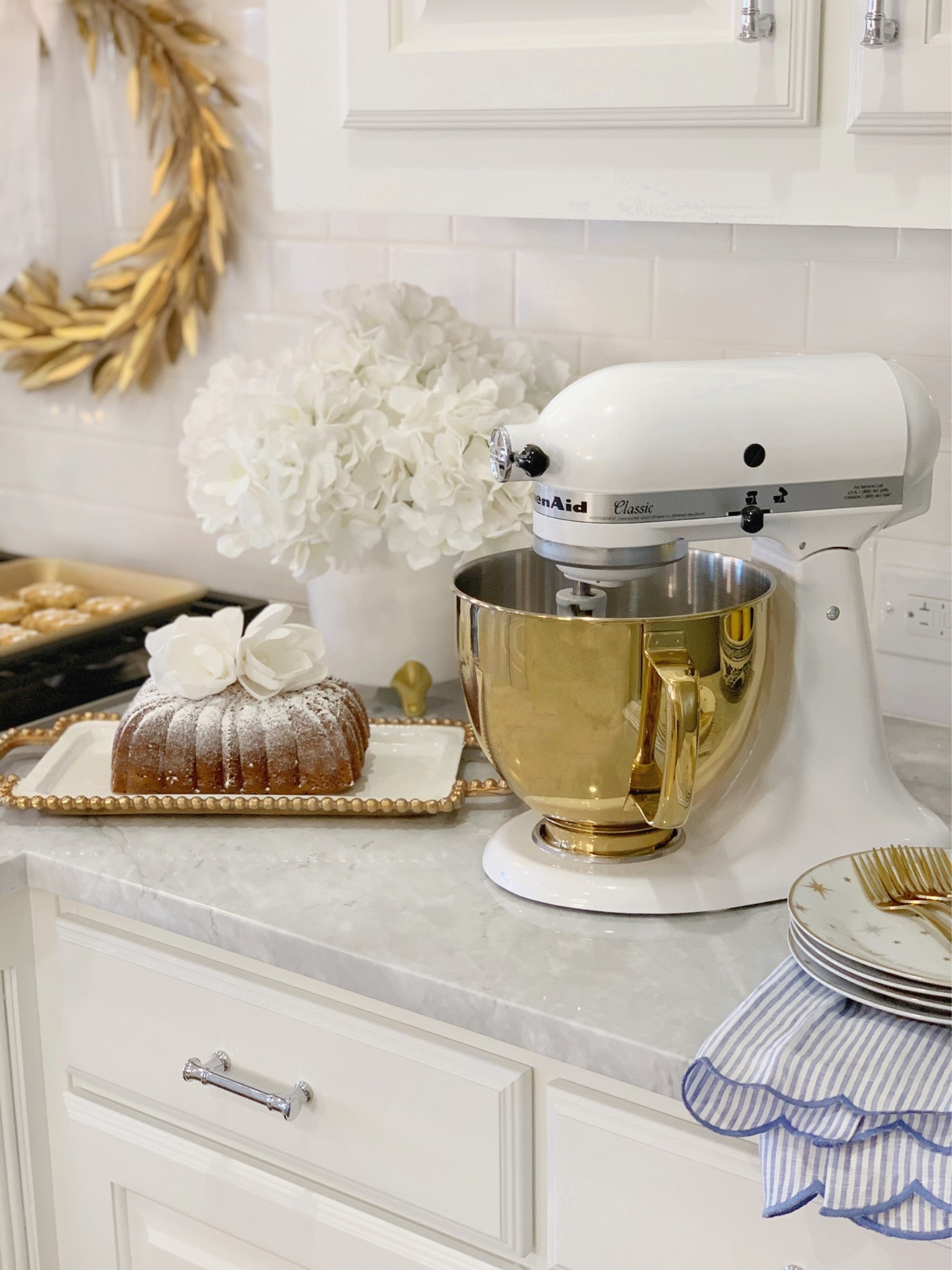 Holiday baking, Christmas decor, gold kitchenaid mixer bowl white and gold decor 

#LTKsalealert #LTKHoliday #LTKhome