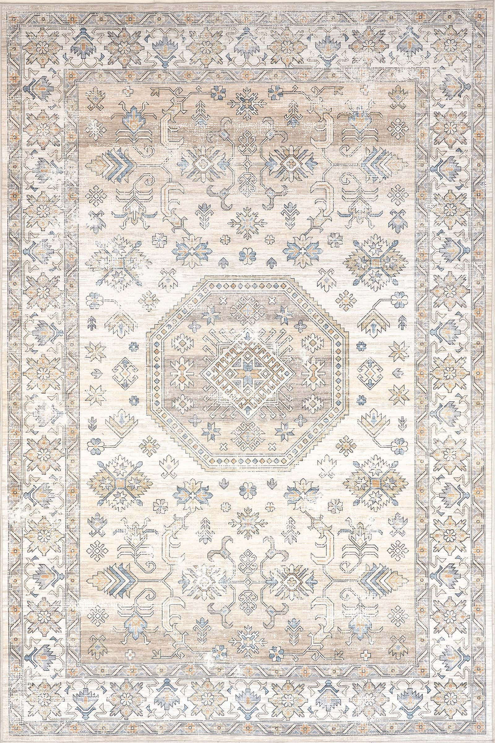 Timeless Charm Spill Proof Washable Rug | Beige | Rugs USA