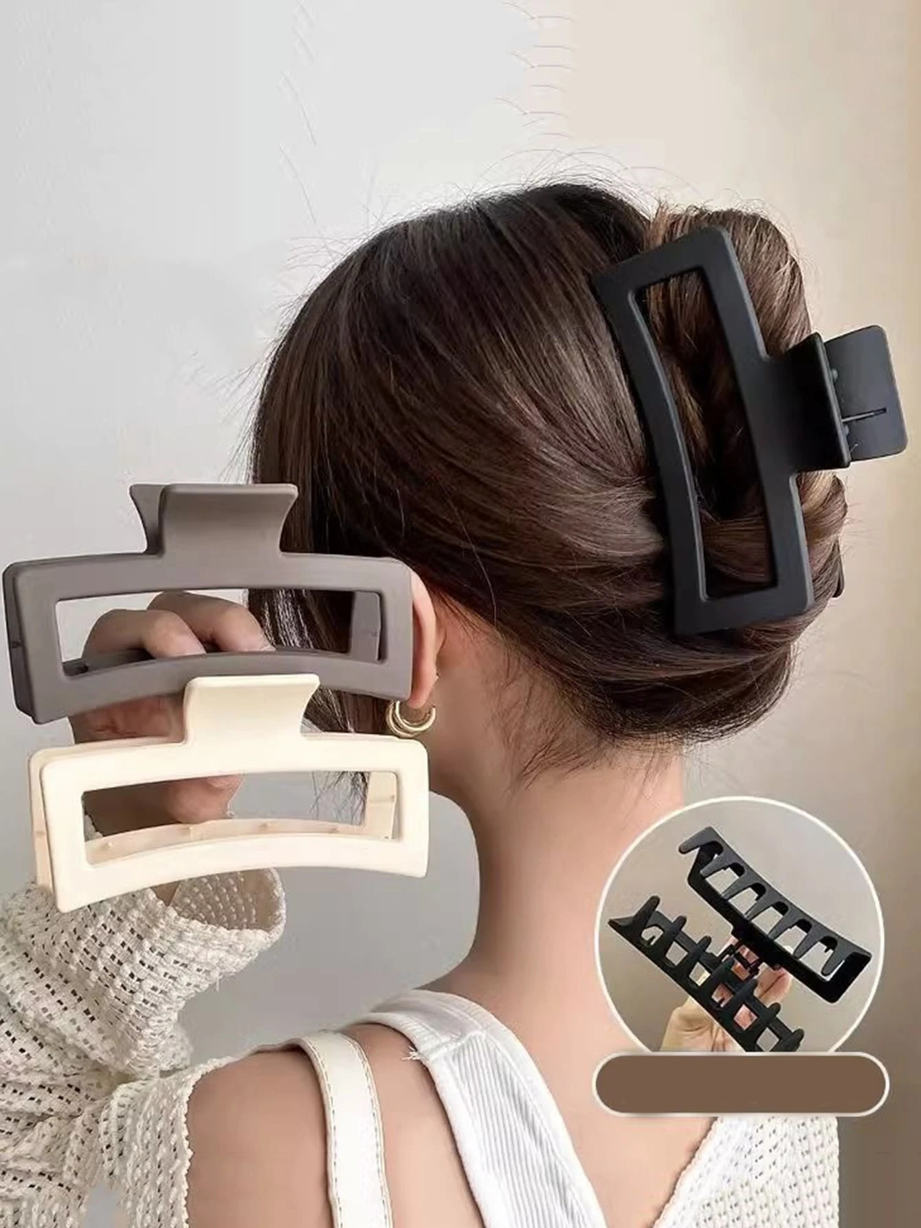 3pcs Square Shark Clip Hair Accessories Hair Claw For The Back Of Head Black Friday | SHEIN