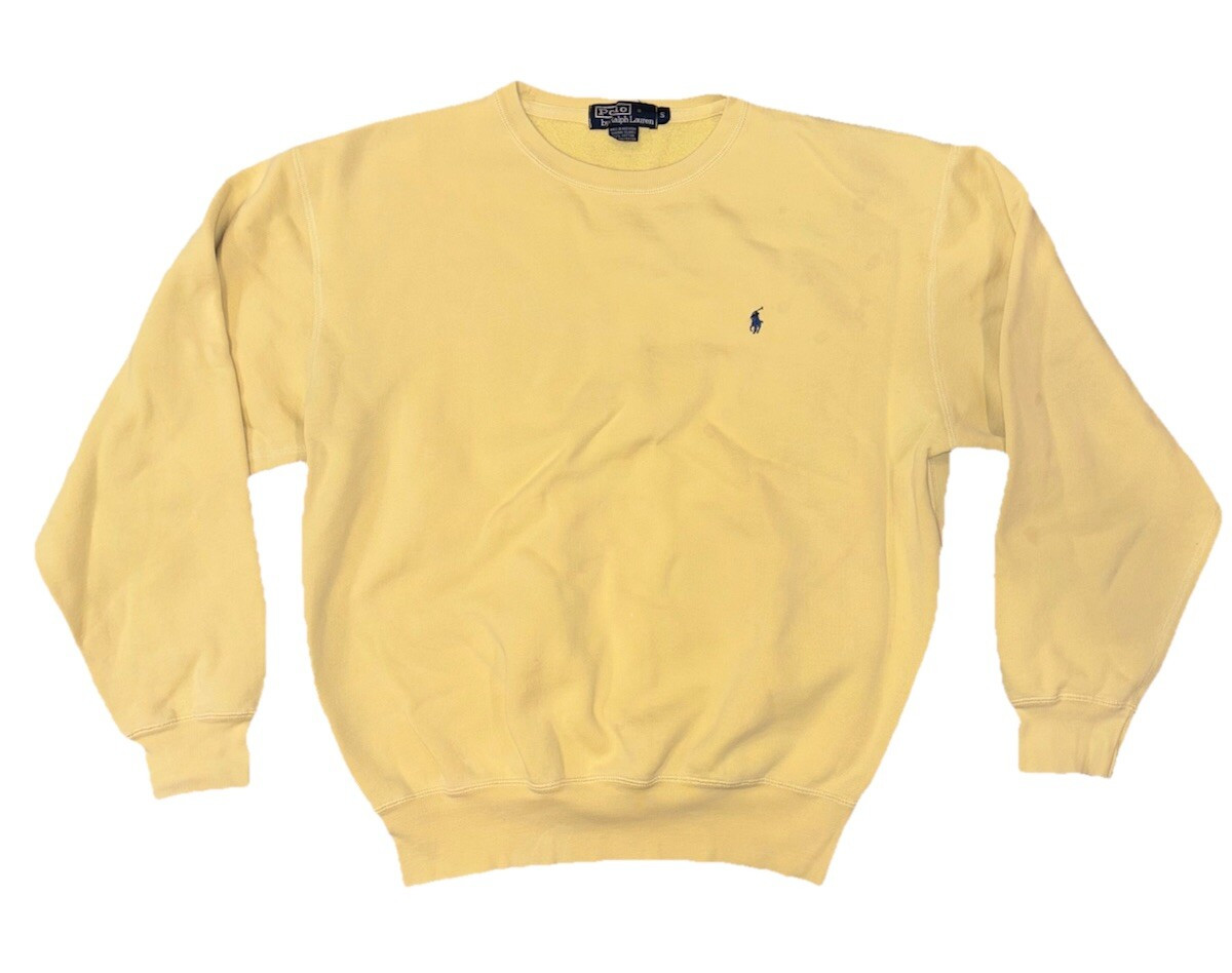 Polo Ralph Lauren Sweatshirt Unisex Size Small Yellow Crew Neck 82% Cotton  | eBay | eBay US