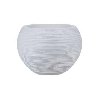 FLORIDIS Florence Medium White Resin Planter Bowl 10.16.0289 | The Home Depot